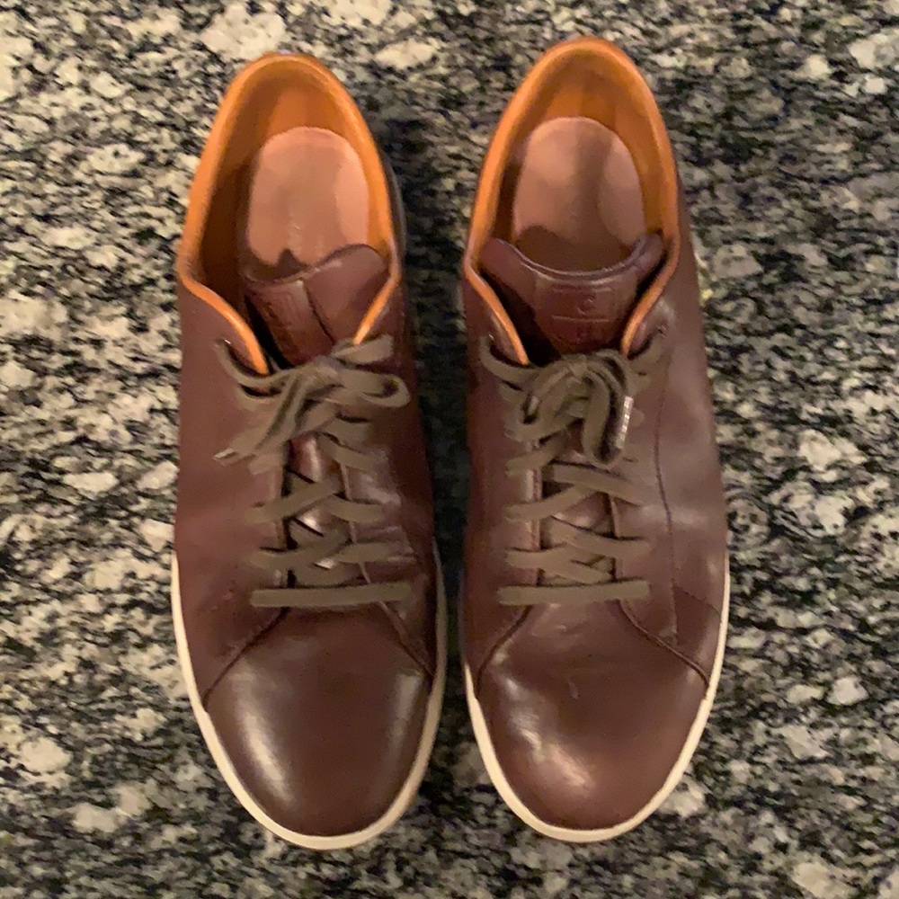 Cole Haan Grand Pro chocolate hand-stained sneakers, size 13